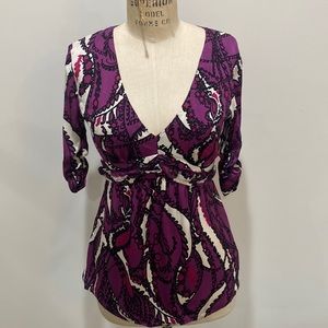 Elie Tahari floral paisley silk blouse size S